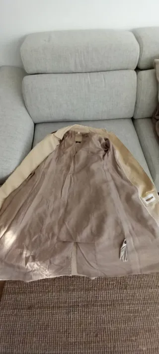 Abrigo gabardina Massimo Dutti Beige Mujer