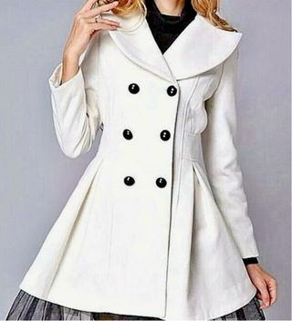 Abrigo coreano invierno blanco