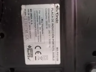 Placa de inducción portátil Mx Onda