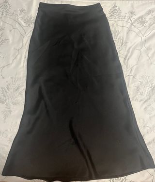 Falda larga Zara negra