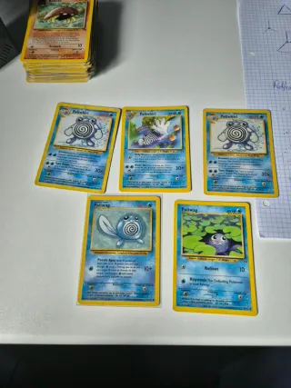 Cartas Pokémon Wooper, Sunkern, Unown, Poliwag, Om