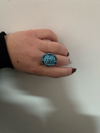 Anillo Swarovski Azul y Turquesa