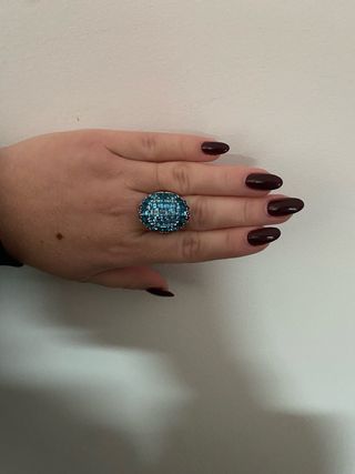 Anillo Swarovski Azul y Turquesa