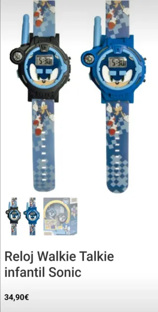 Relojes Walkie Talkie Sonic (2uds)