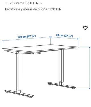 Mesa elevable IKEA TROTTEN