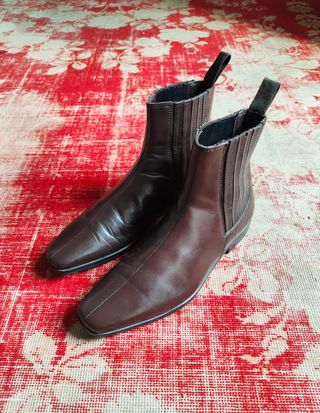 Miu Miu Prada Brown Leather Man Ankle Boots 41