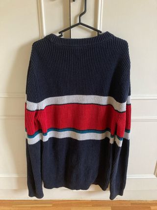 Jersey lana rayas azul y rojo