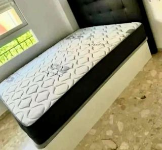 Canapé cama individual blanco y negro