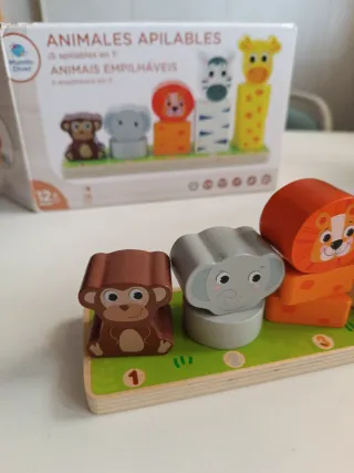 Juego de madera animales apilables