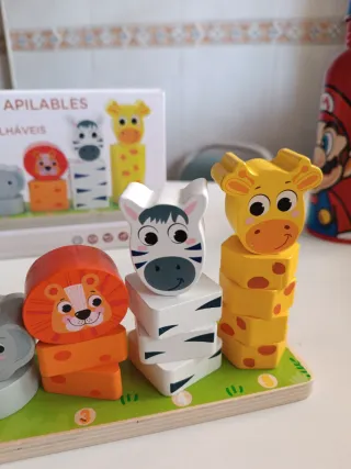 Juego de madera animales apilables