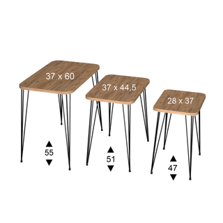 Tavoli Nido Rettangolari in Legno e Metallo
