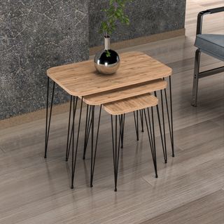 Tavoli Nido Rettangolari in Legno e Metallo