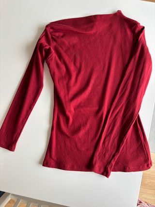 Camiseta asimétrica mujer manga larga