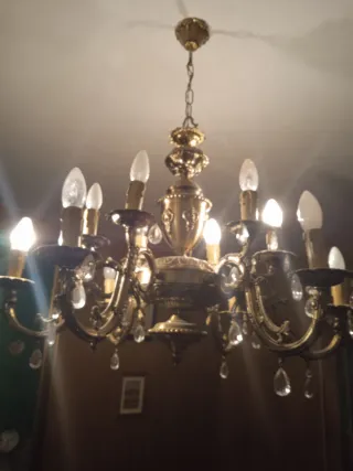 Lámparas de Techo Bronce y Cristal