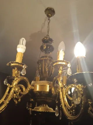 Lámparas de Techo Bronce y Cristal