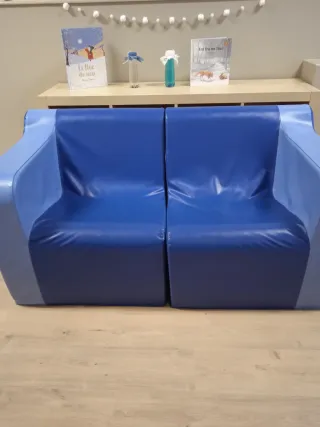 Sofá escolar Wesco azul 140cm