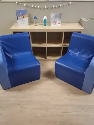 Sofá escolar Wesco azul 140cm