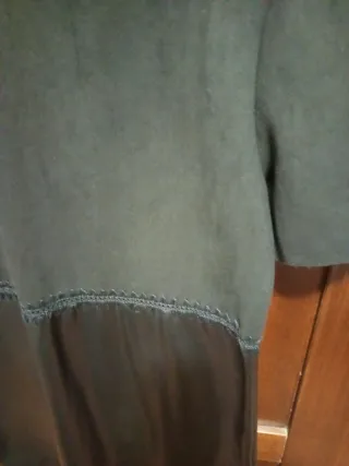 Vestito Zara Alcantara Ecopelle Nero Tg M