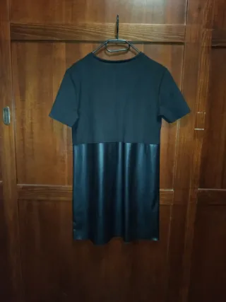 Vestito Zara Alcantara Ecopelle Nero Tg M
