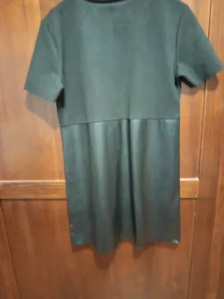 Vestito Zara Alcantara Ecopelle Nero Tg M