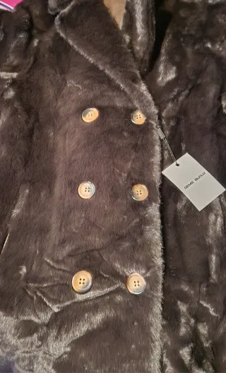 Cappotto finta pelliccia donna marrone