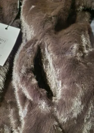 Cappotto finta pelliccia donna marrone