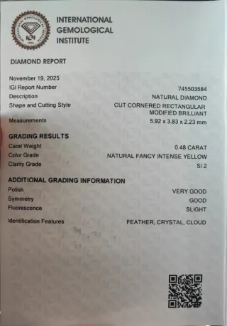 Diamante Fancy Intense Yellow