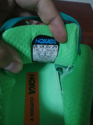 Hoka W Clifton 9 Verdes talla 39 1/3