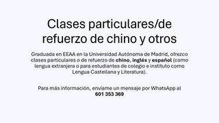 Clases particulares de chino, inglés y español