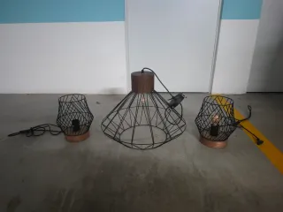 Lámparas de mesa y colgante metal/madera