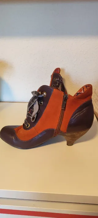 Botines Vintage Salvador Bachiller Marrón y Naranj