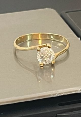 Anillo Oro 18K Diamante Natural 1.02ct F/I2