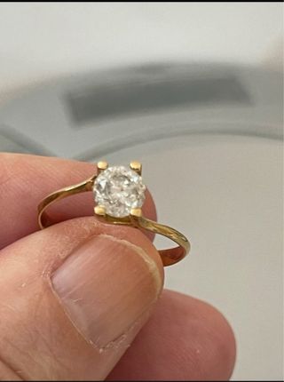 Anillo Oro 18K Diamante Natural 1.02ct F/I2