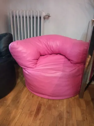 Lote 2 puffs diseño piel sintética