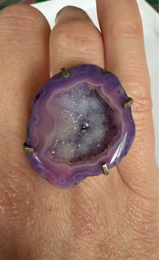 Anillo Geoda Morada y Blanca