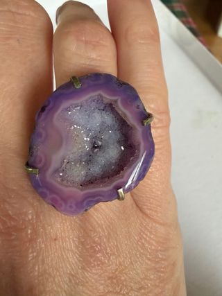Anillo Geoda Morada y Blanca