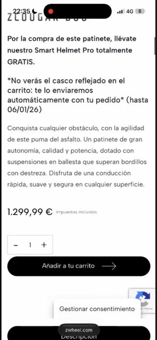 Patinete Eléctrico ZWHEEL ZCOUGAR DUO