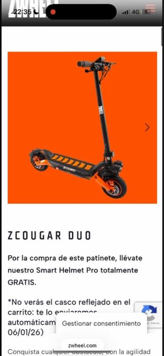 Patinete Eléctrico ZWHEEL ZCOUGAR DUO