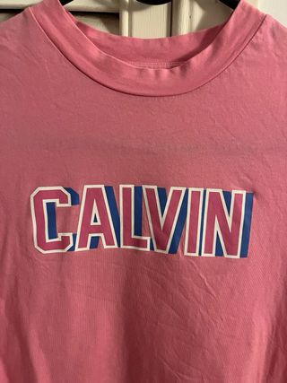 Camiseta cropped Calvin Klein rosa Talla XS nueva