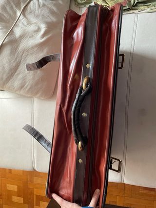 Maletín Cuero Vintage Marrón y Naranja