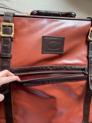 Maletín Cuero Vintage Marrón y Naranja