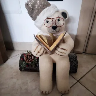 Orso polare decorativo con occhiali