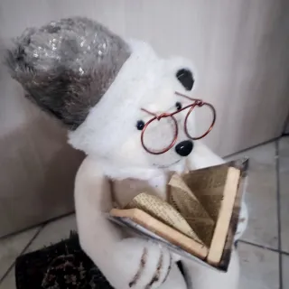 Orso polare decorativo con occhiali