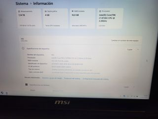 Portátil MSI Gaming