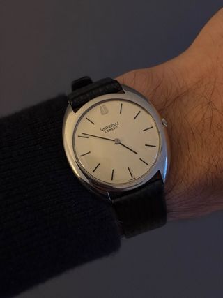 Orologio Vintage Universal Geneve Argento Nero