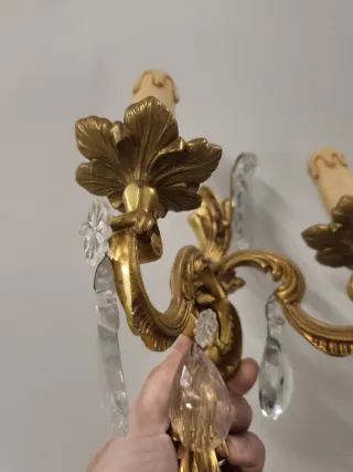 Apliques Luis XV con prismas cristal