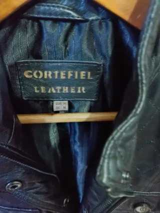 Chaqueta Cuero Cortefiel Negra