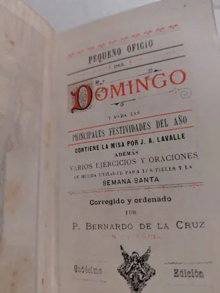 Antiguo Devocionario: Pequeño Oficio del Domingo