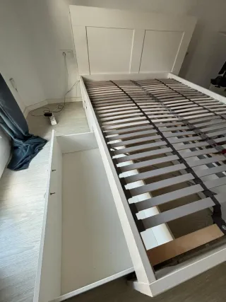 Cama doble Brimnes con cabecero - 140x200