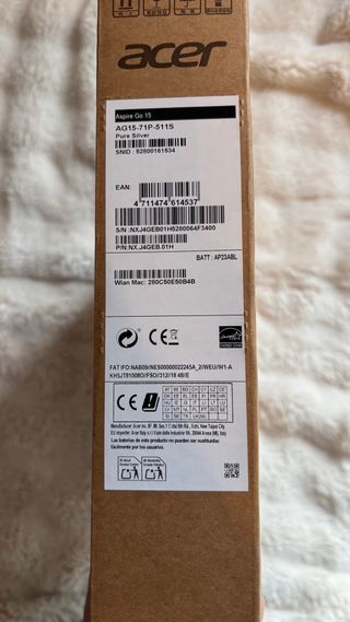 Ordenador Acer Plata